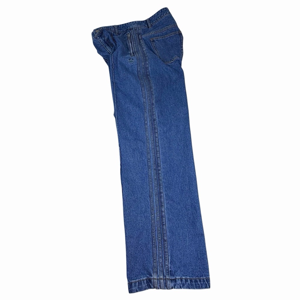 Adidas Jeans Womens 30x30‎ Wide Leg Loose Fit Front Logo Striped Leg Streetwear
